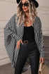 Houndstooth Open Front Longline Dolman Kimono